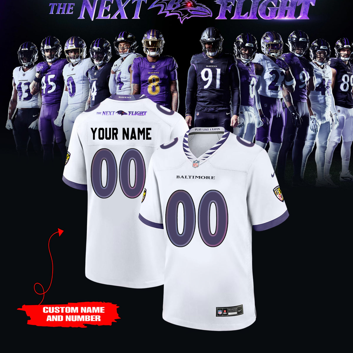 Limited Edition B.Ravens The Next Flight Football Jersey