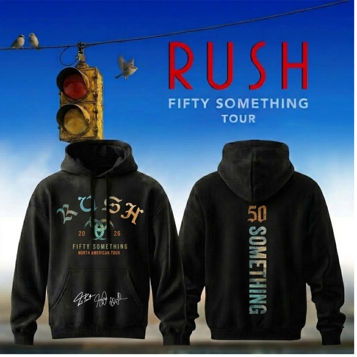 ,,.RUSH “Fifty Something Tour” 2026 Signed – Hoodie