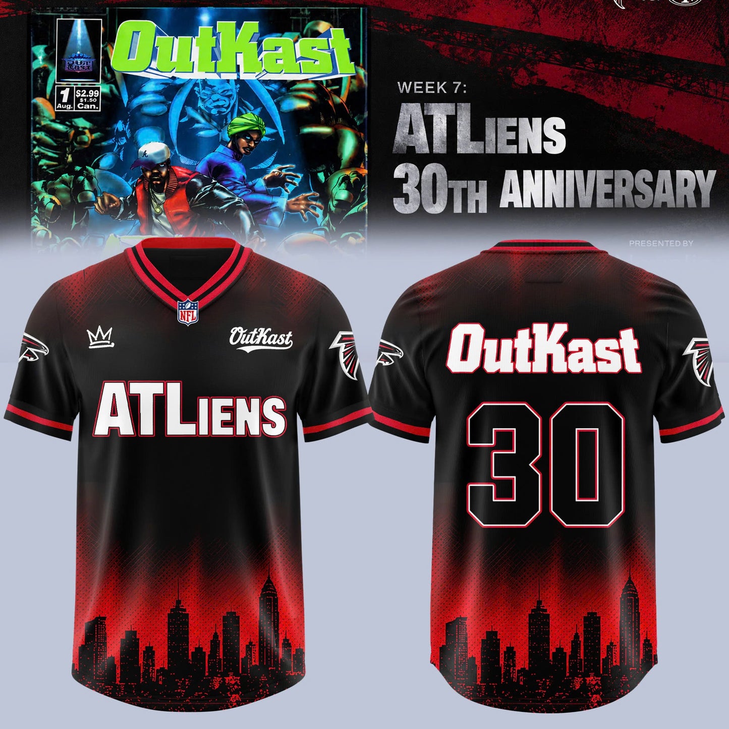 _ FALCONS × OUTKAST ATLiens 30TH ANNIVERSARY 2026 Edition Football Jersey