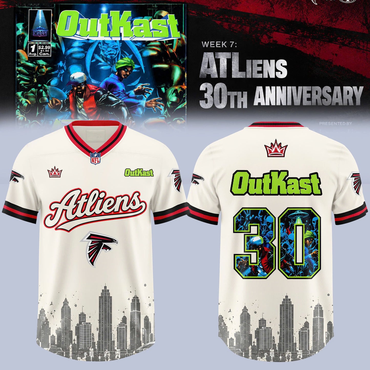 _ FALCONS × OUTKAST ATLiens 30TH ANNIVERSARY 2026 Edition Football Jersey