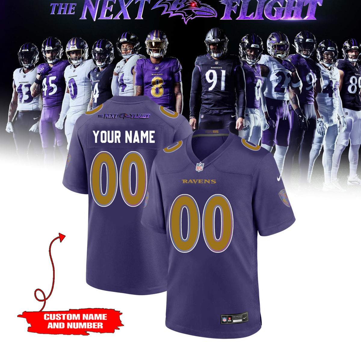 Limited Edition B.Ravens The Next Flight Football Jersey