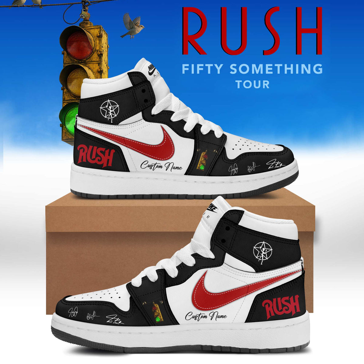 ,,RUSH “Fifty Something Tour” 2026 Signed – Shoes 1