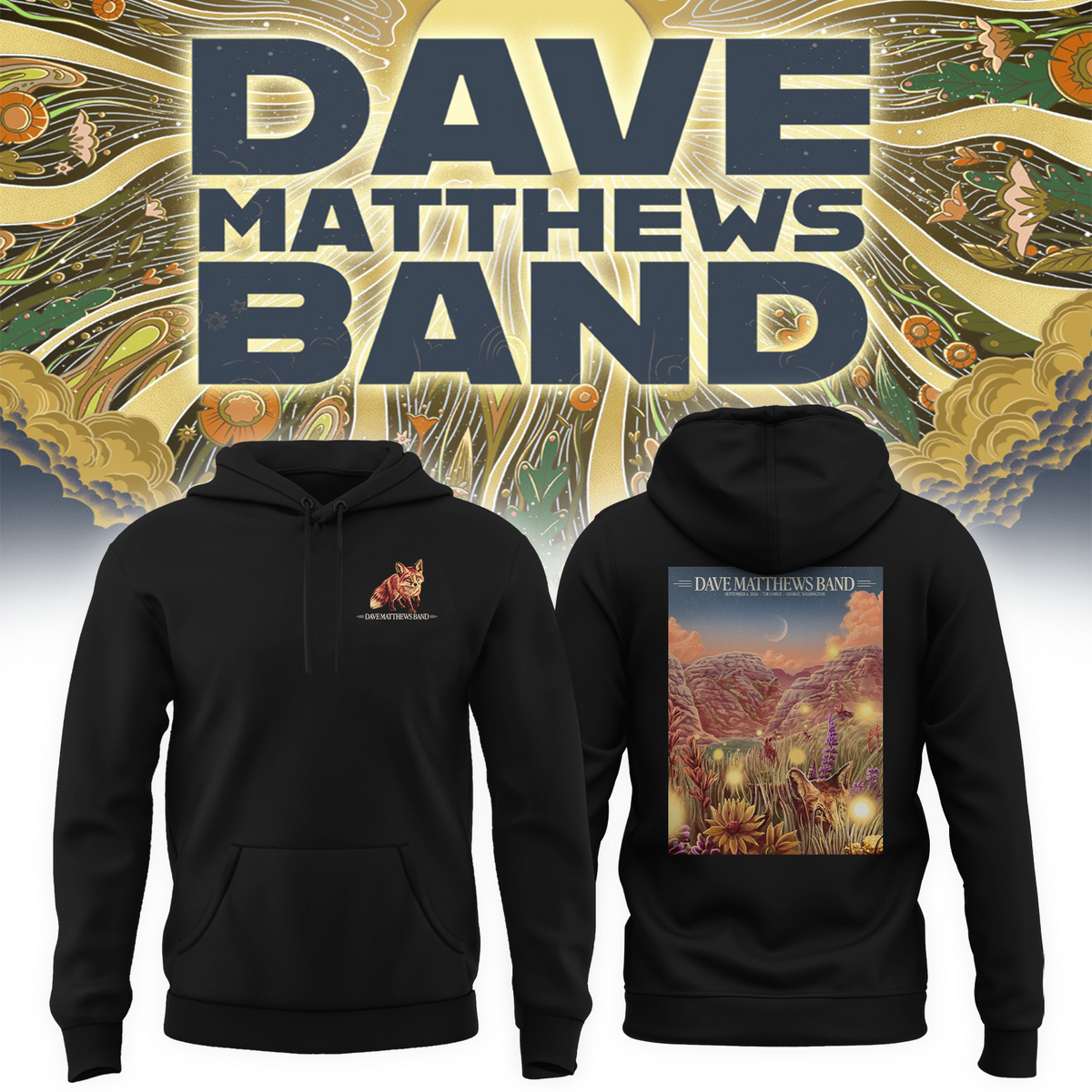 Dave Matthews Band George WA 2026 Gig Poster Live At The Gorge On September 4 5 6 2026 Hoodie