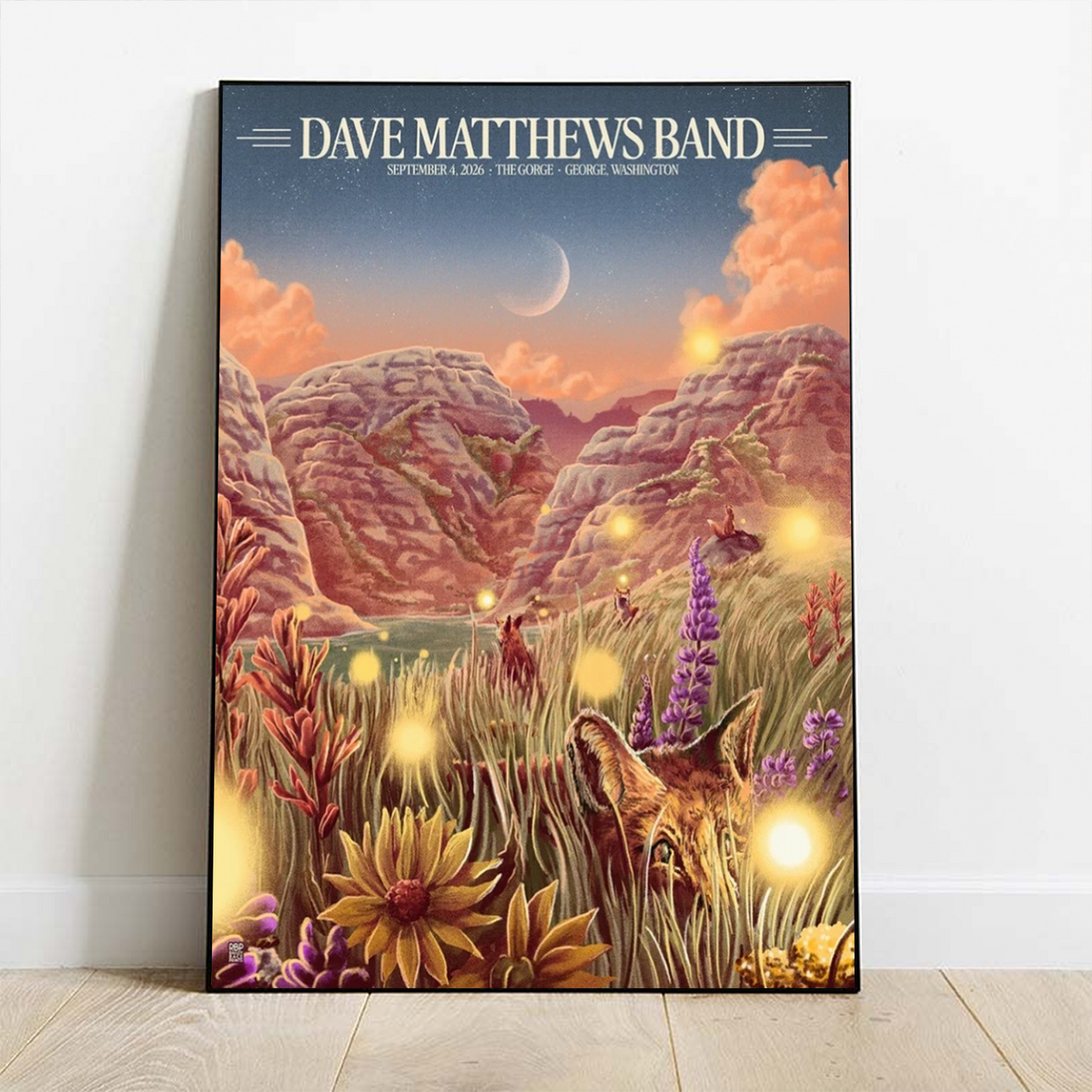 Dave Matthews Band George WA 2026 Gig Poster Live At The Gorge On September 4 5 6 2026 Home Decor Poster Canvas