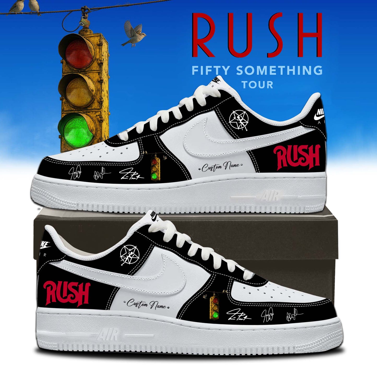 ,,RUSH “Fifty Something Tour” 2026 Signed – Shoes 1-1
