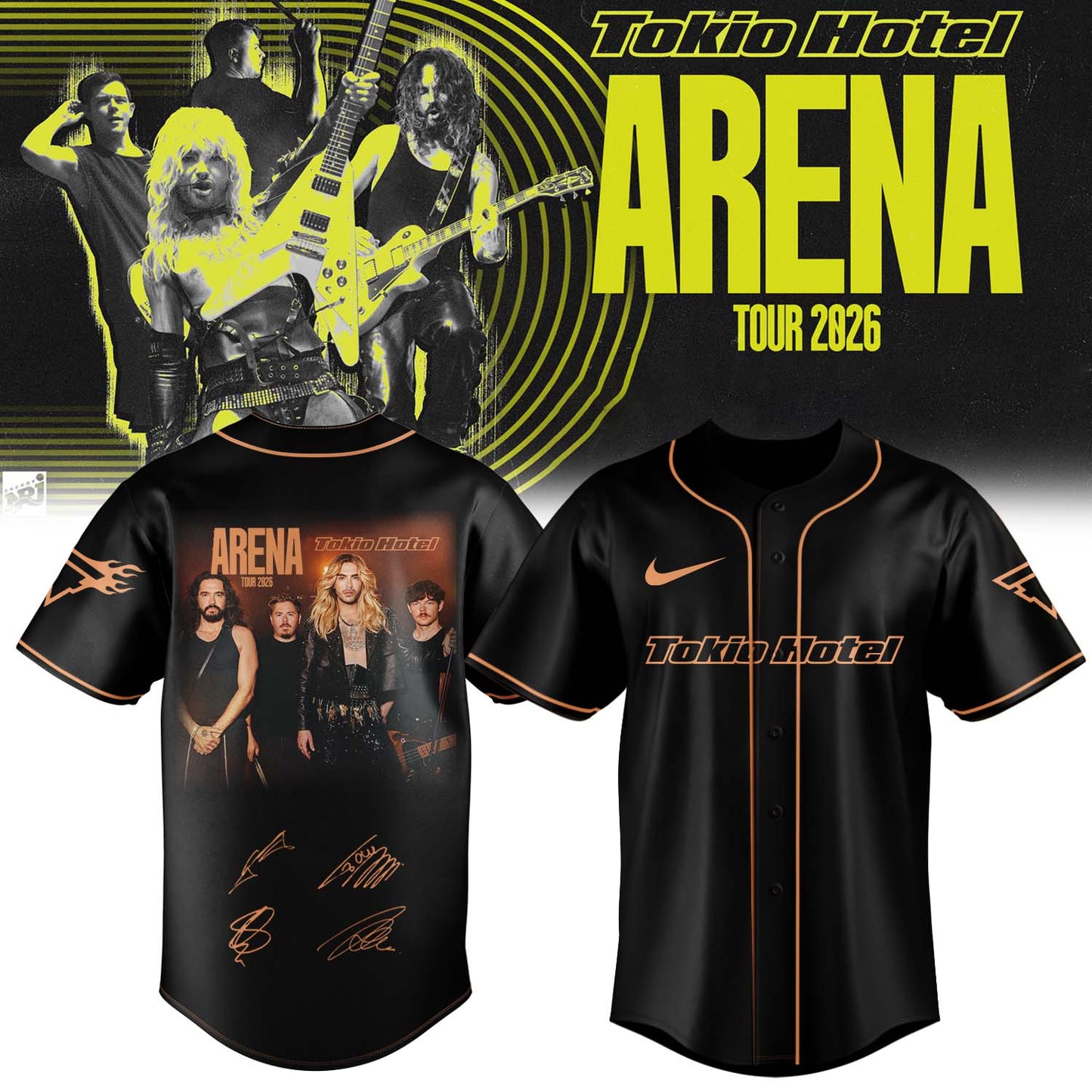 ,,.Tokio Hotel ”ARENA TOUR 2026” Limited Edition Signature – Jersey