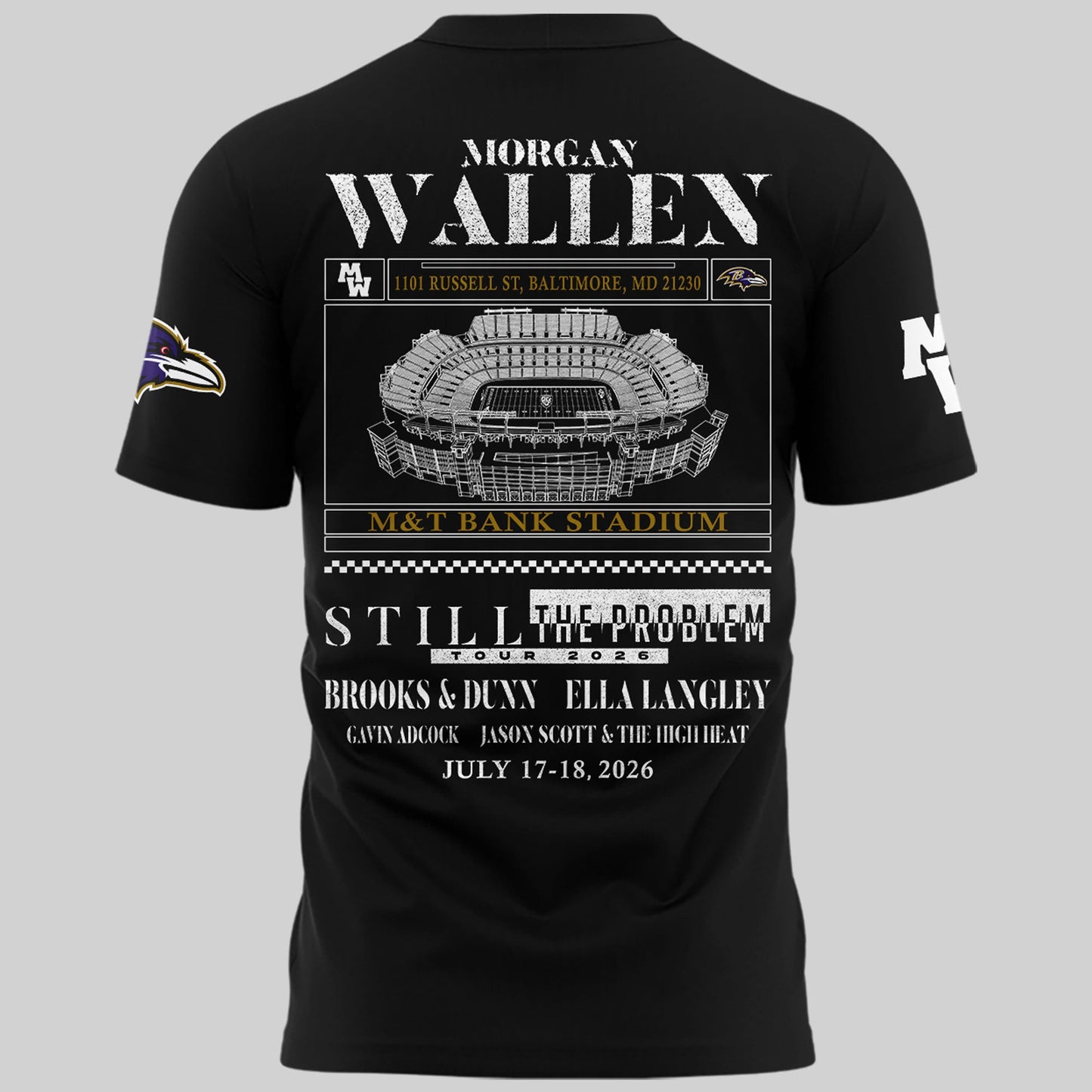 Special New Edition Baltimore Ravens x MW Black Tshirt 2026