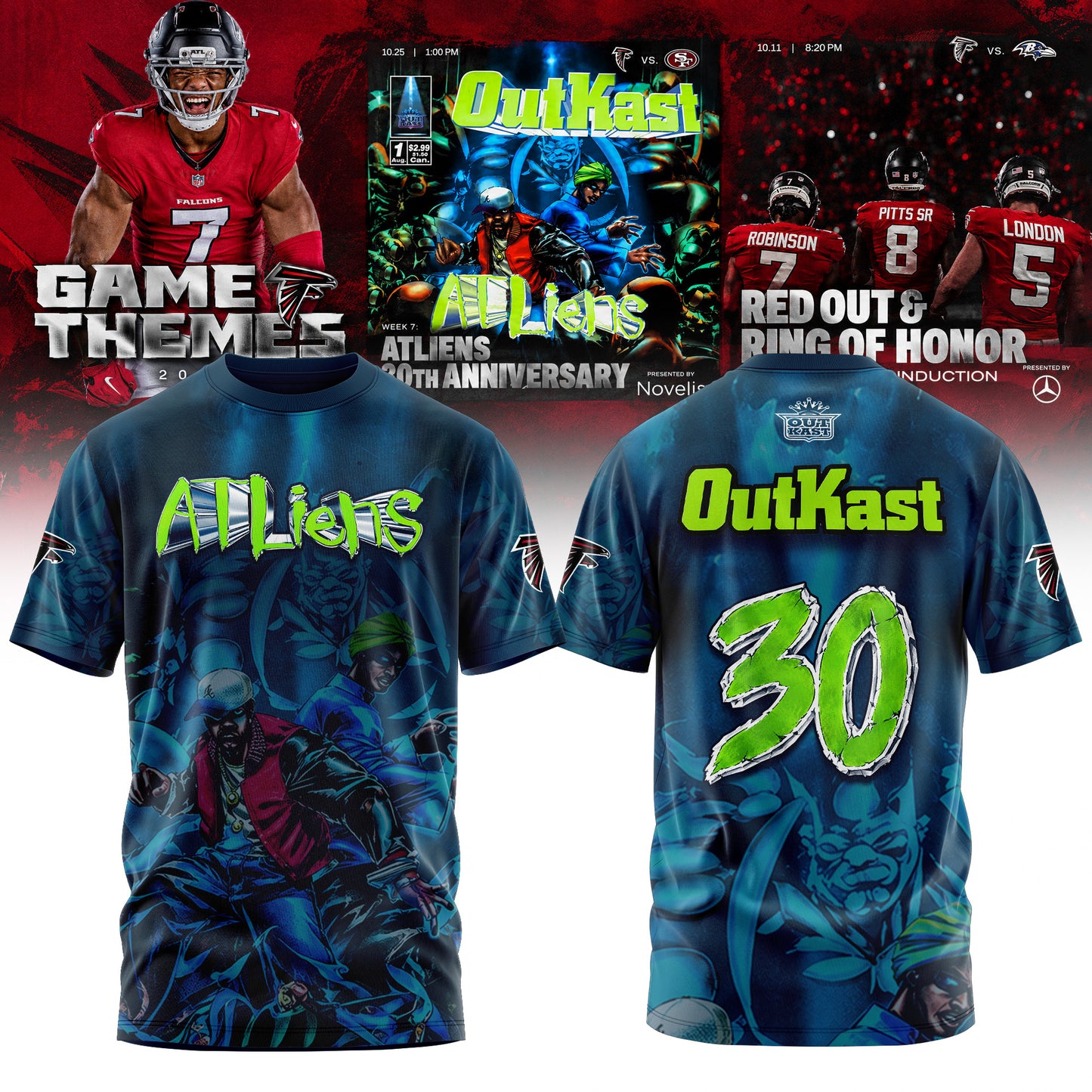 _ FALCONS × OUTKAST ATLiens 30TH ANNIVERSARY 2026 Edition Tee