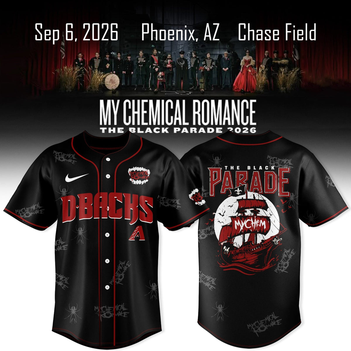 My Chemical Romance x D-backs The Black Parade 2026 Jersey