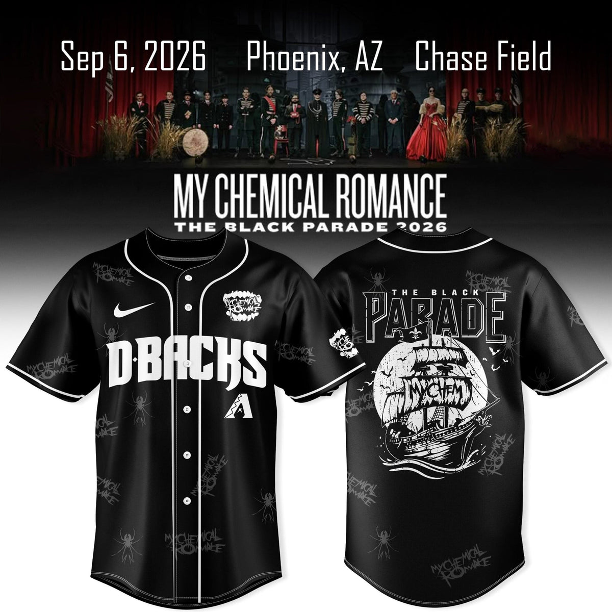 My Chemical Romance x D-backs The Black Parade 2026 Jersey