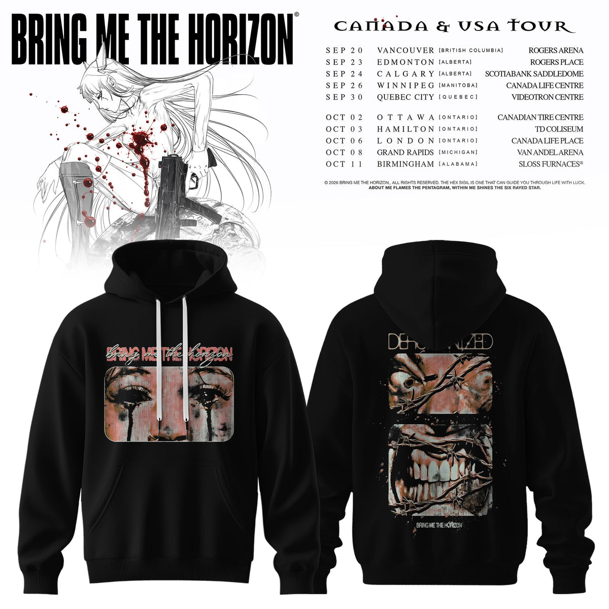 BRING ME THE HORIZON — CANADA & USA TOUR HOODIE