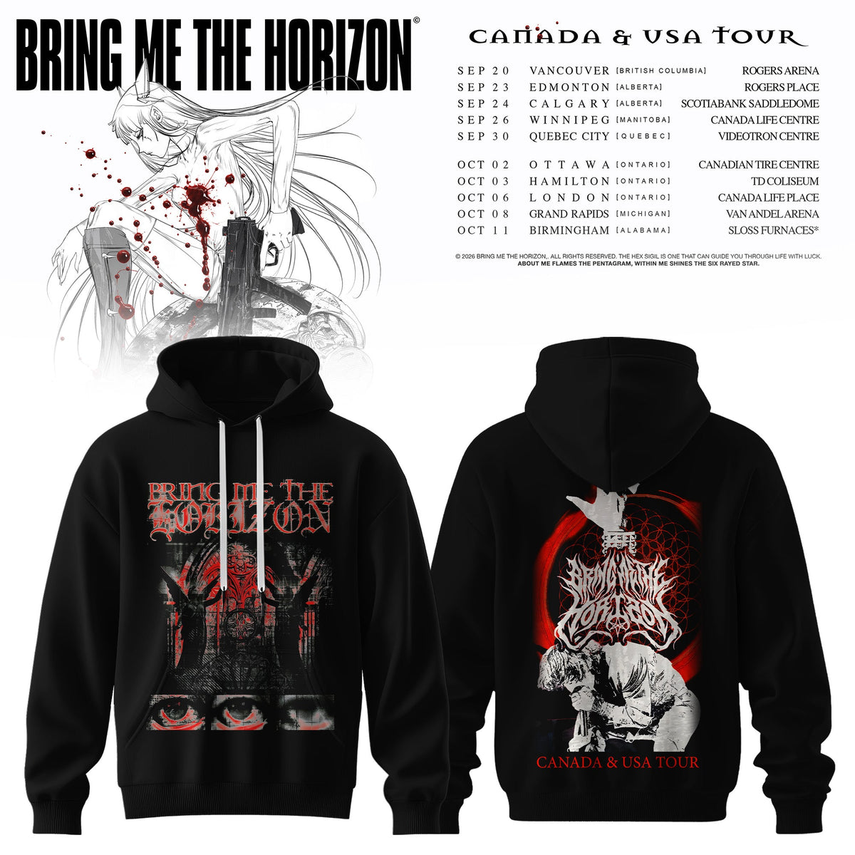 BRING ME THE HORIZON — CANADA & USA TOUR HOODIE