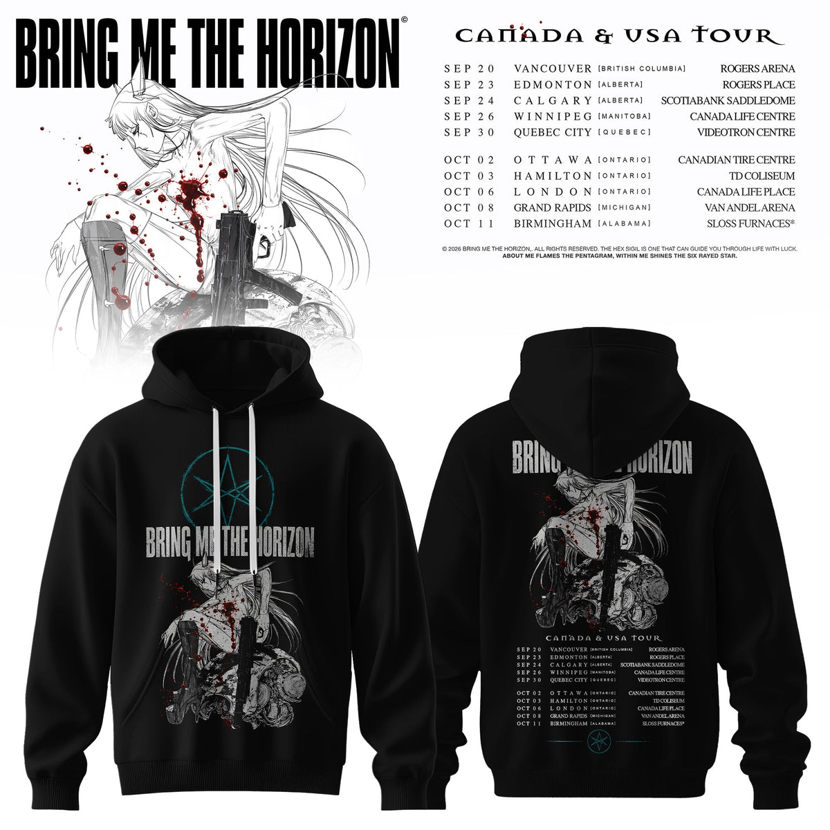 BRING ME THE HORIZON — CANADA & USA TOUR HOODIE