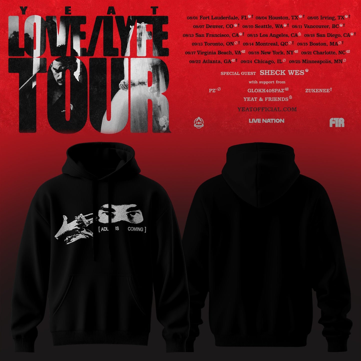 _YEAT – LOVE/LYFE TOUR Hoodie Premium Graphic