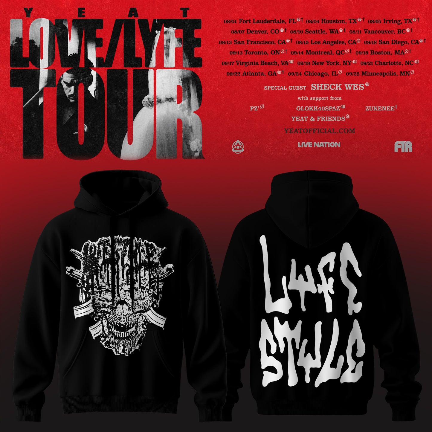 _YEAT – LOVE/LYFE TOUR Hoodie Premium Graphic