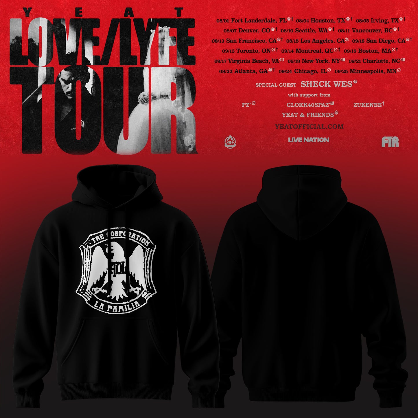 _YEAT – LOVE/LYFE TOUR Hoodie Premium Graphic