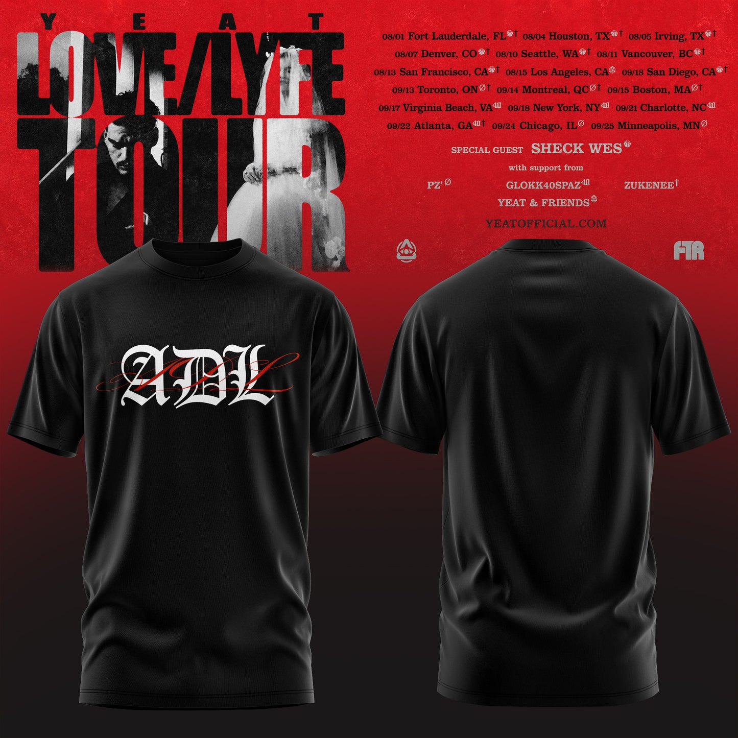 _YEAT – LOVE/LYFE TOUR T-Shirt Premium Graphic