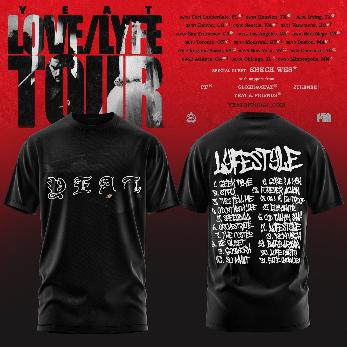 _YEAT – LOVE/LYFE TOUR T-Shirt Premium Graphic