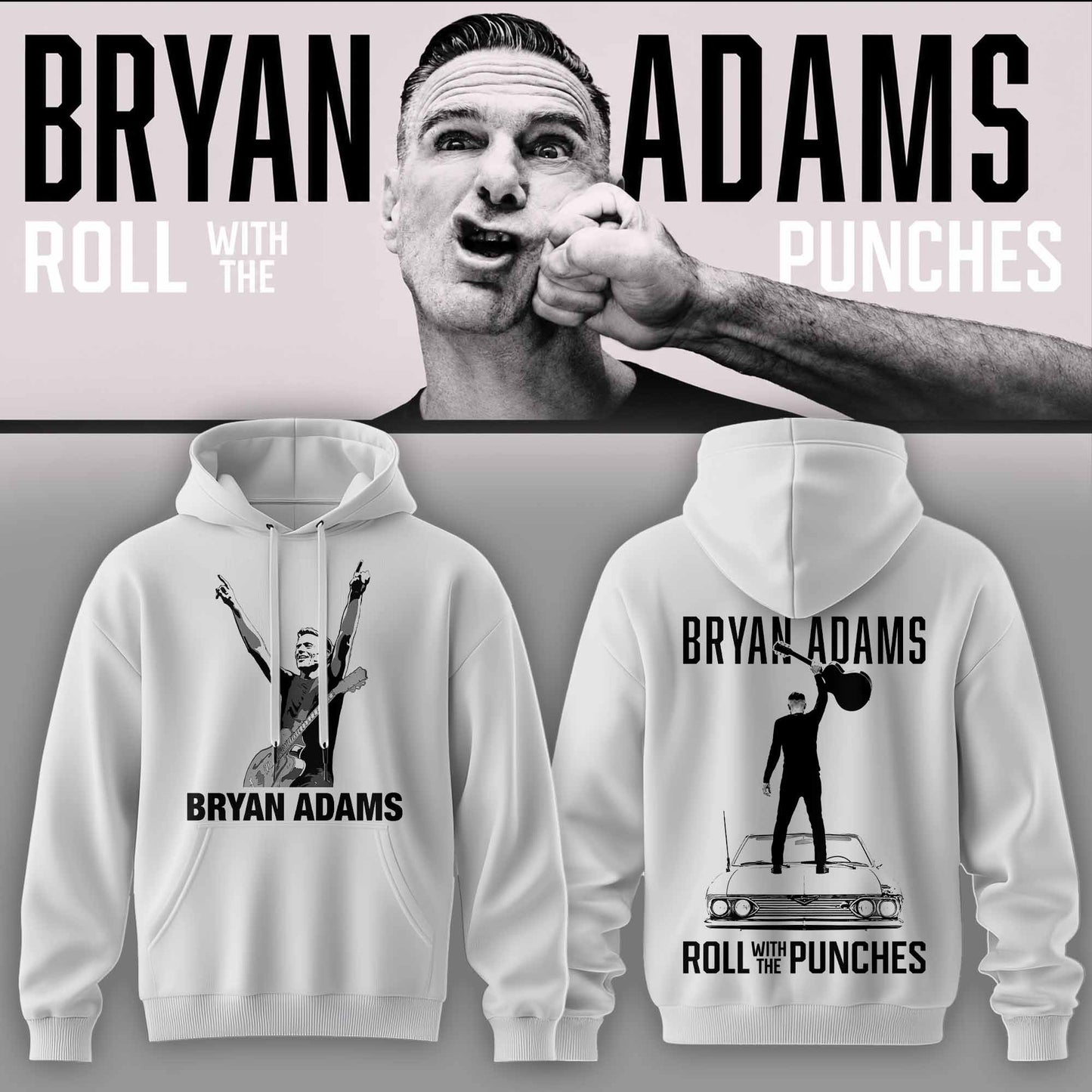 BRYAN ADAMS – ROLL WITH THE PUNCHES TOUR HOODIE