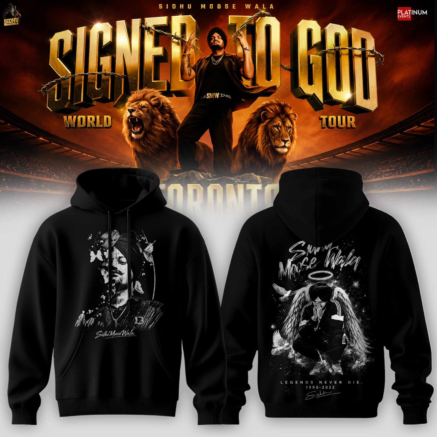 SIDHU MOOSE WALA SIGNED TO GOD TOUR HOODIE