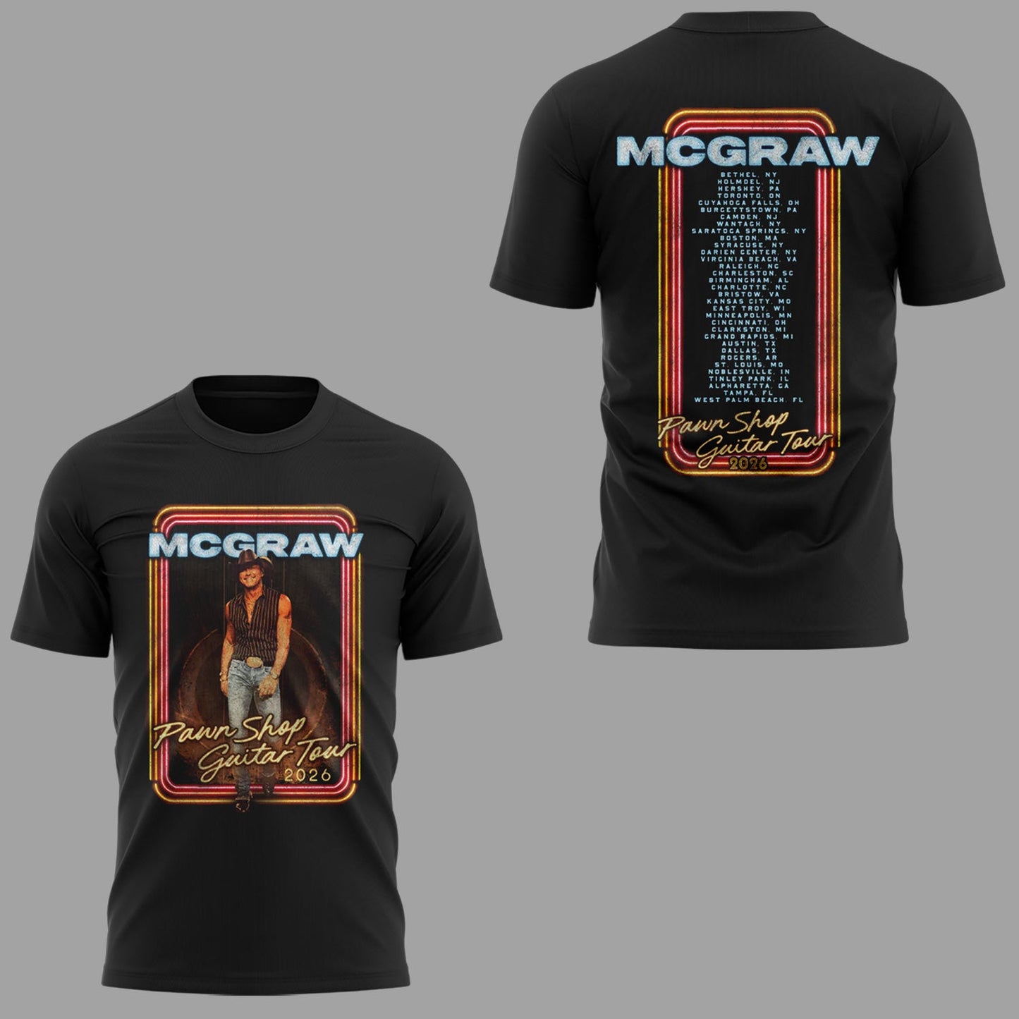 Limited Edition Pawn Shop Guitar Tour 2026 At Bethel, NY Shirt