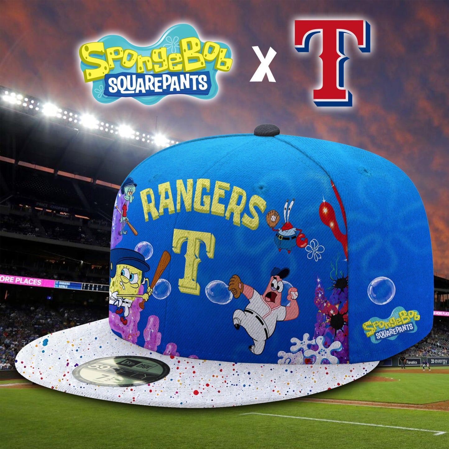 Limited Edition Rangers x SpongeBob Theme Nights CAP