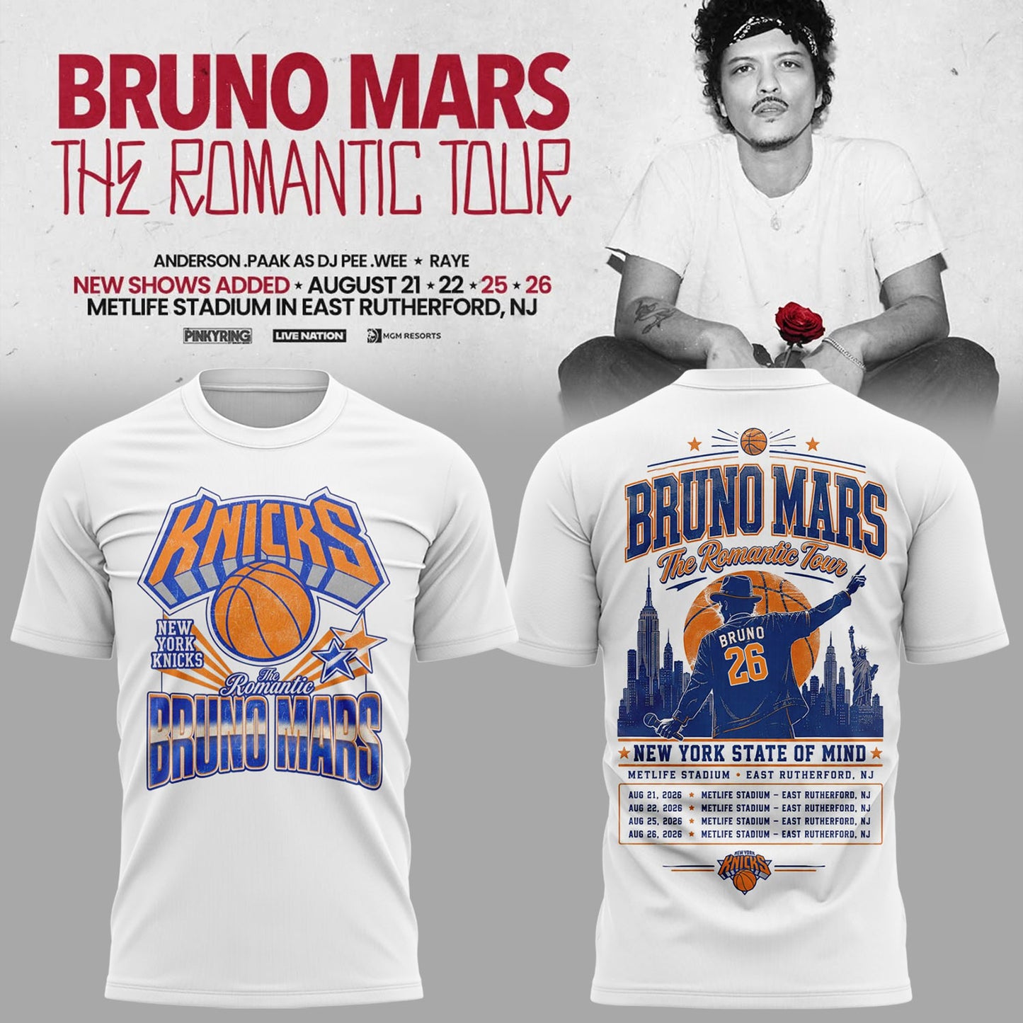 Limited Edition The Romantic Tour 2026 x NYKnick Shirt