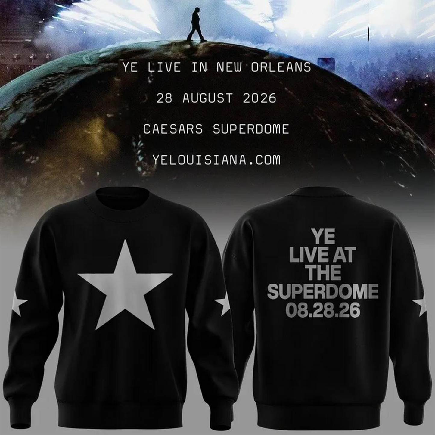 Ye Live At The Superdome Tour 2026 Pullover SWEATSHIRT