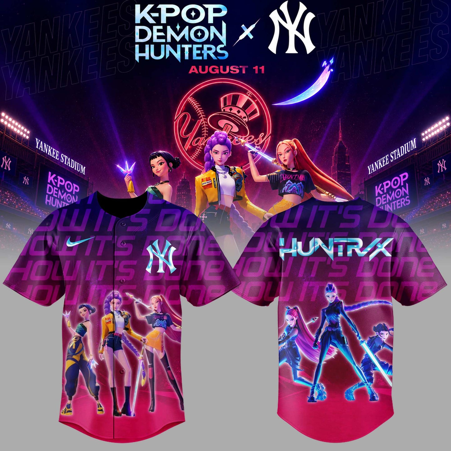 Limited Editon KPop Demon Hunters x Yankees Jersey