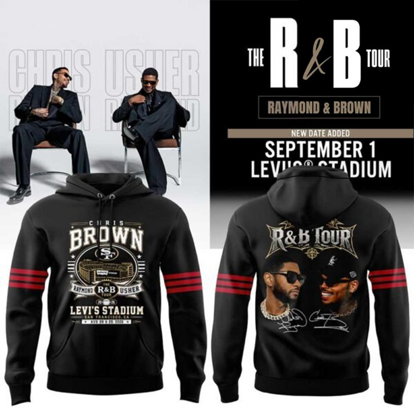 Chris Brown & Usher The R&B Tour 2026 Levi’s Stadium Hoodie