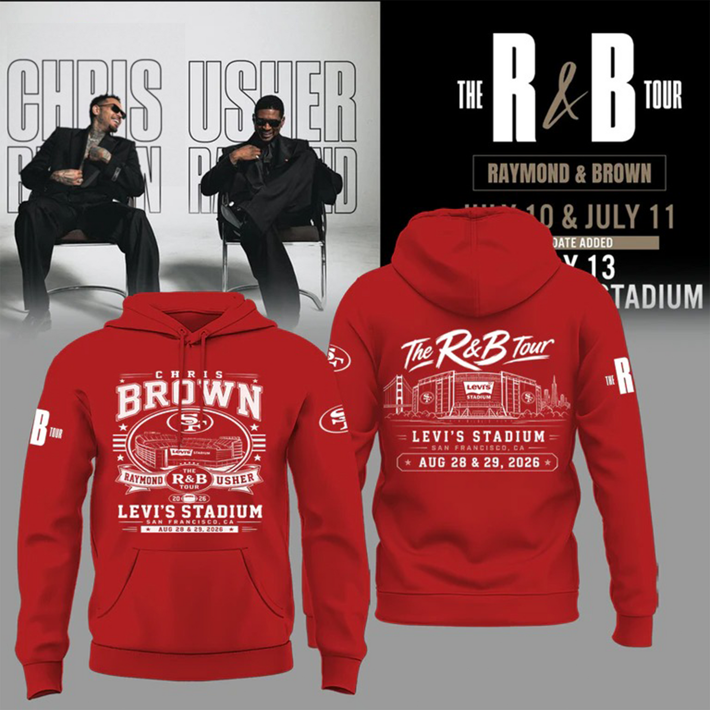 Chris Brown & Usher The R&B Tour 2026 Levi’s Stadium Hoodie