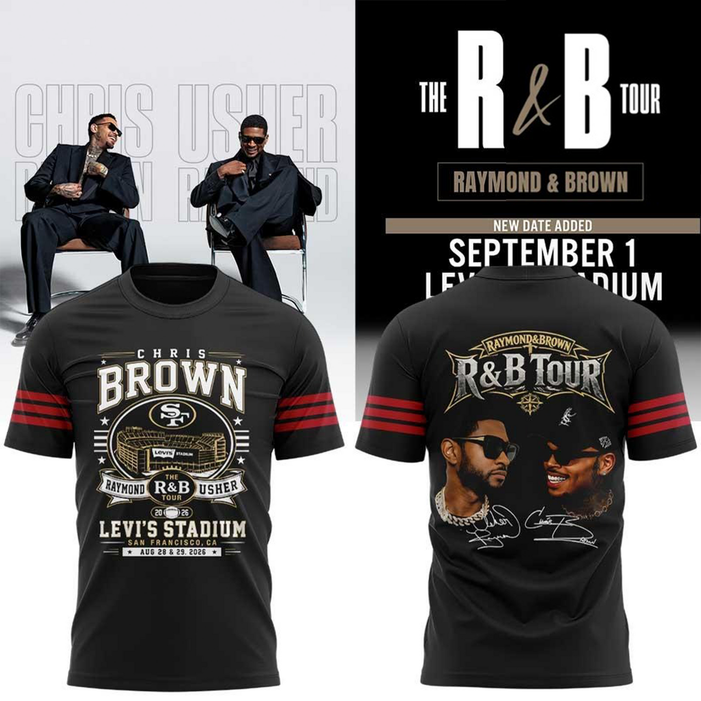 Chris Brown & Usher The R&B Tour 2026 Levi’s Stadium Shirt