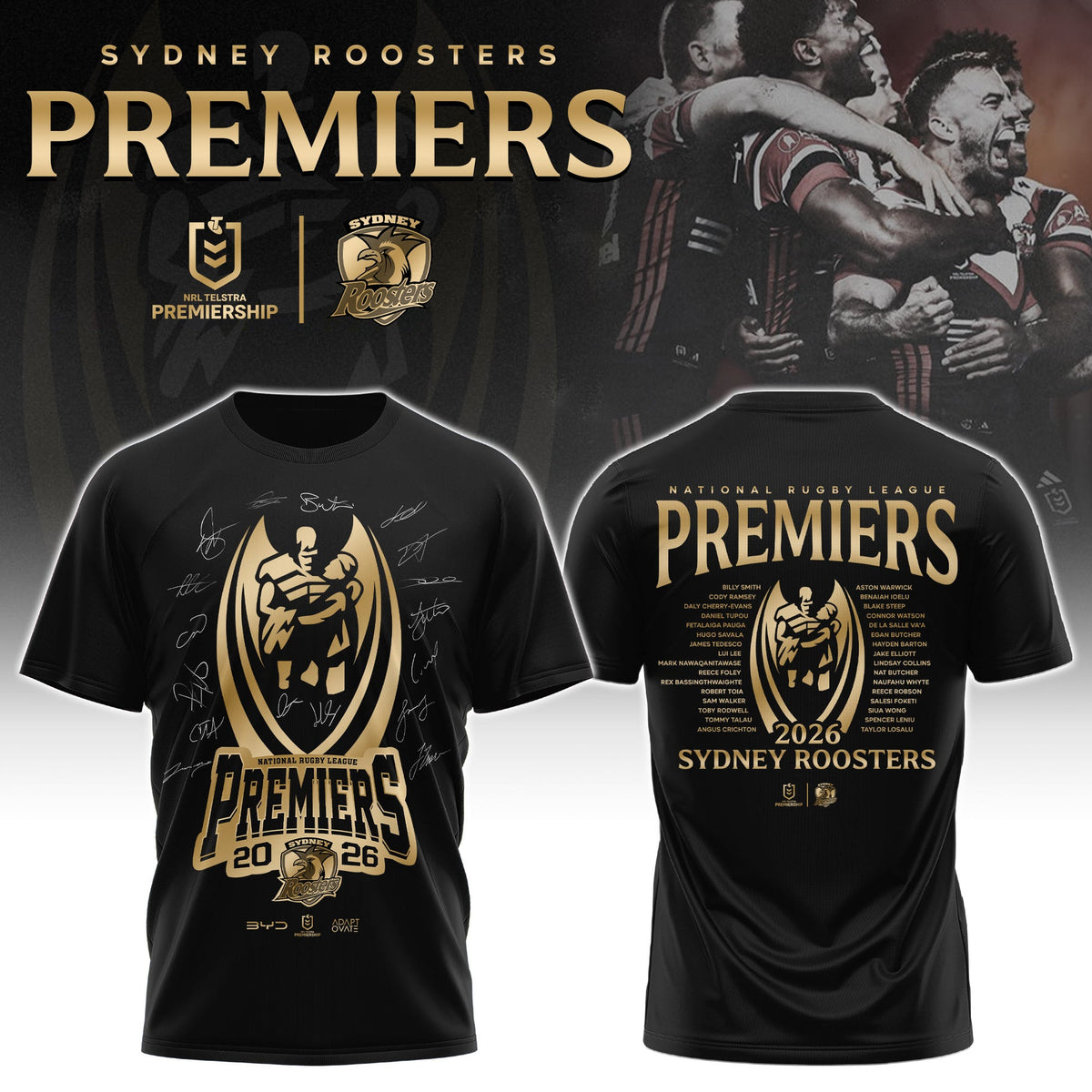 Limited Edition Sydney Roosters Premiers 2026 Shirt
