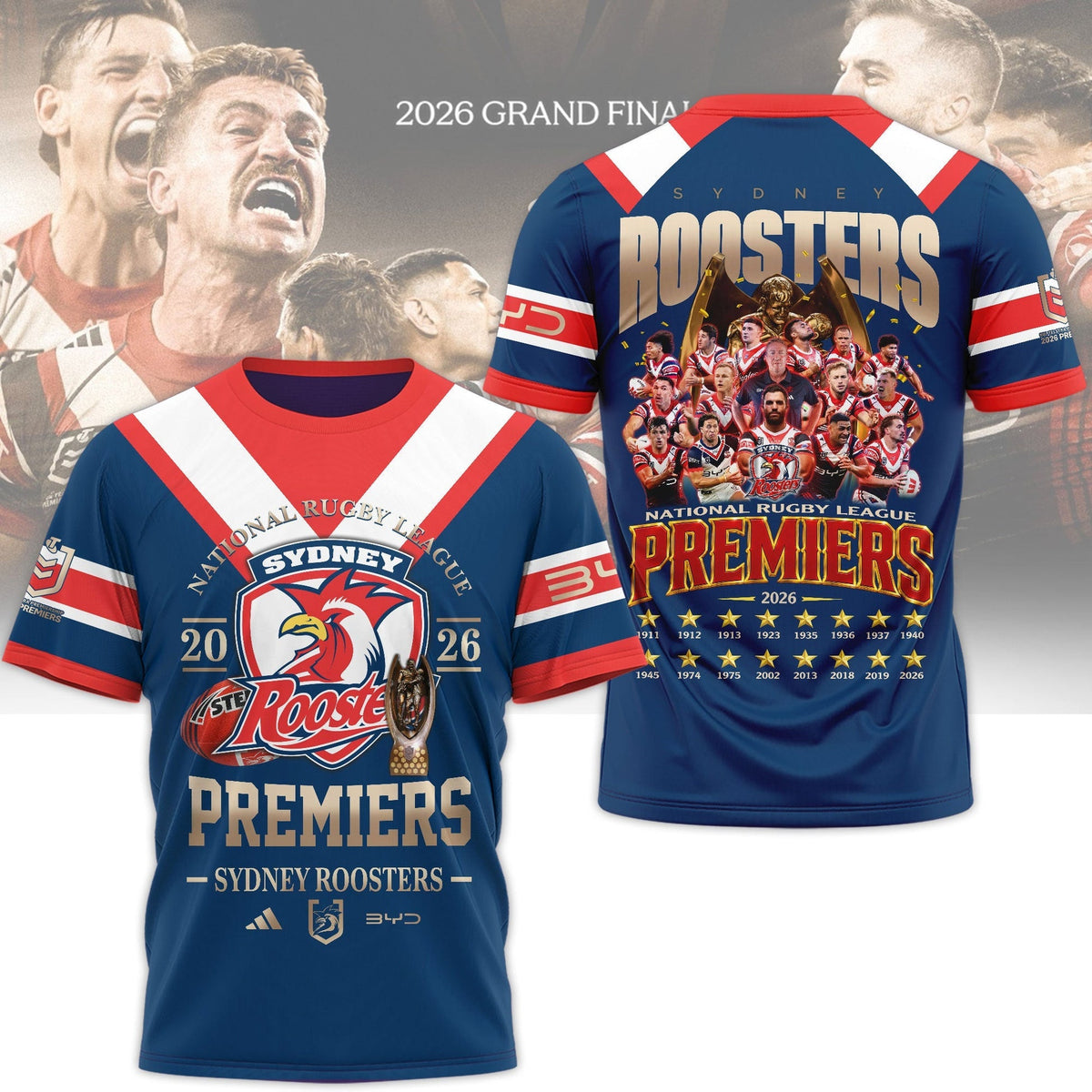 Limited Edition Sydney Roosters NRL Premiers 2026 Shirt