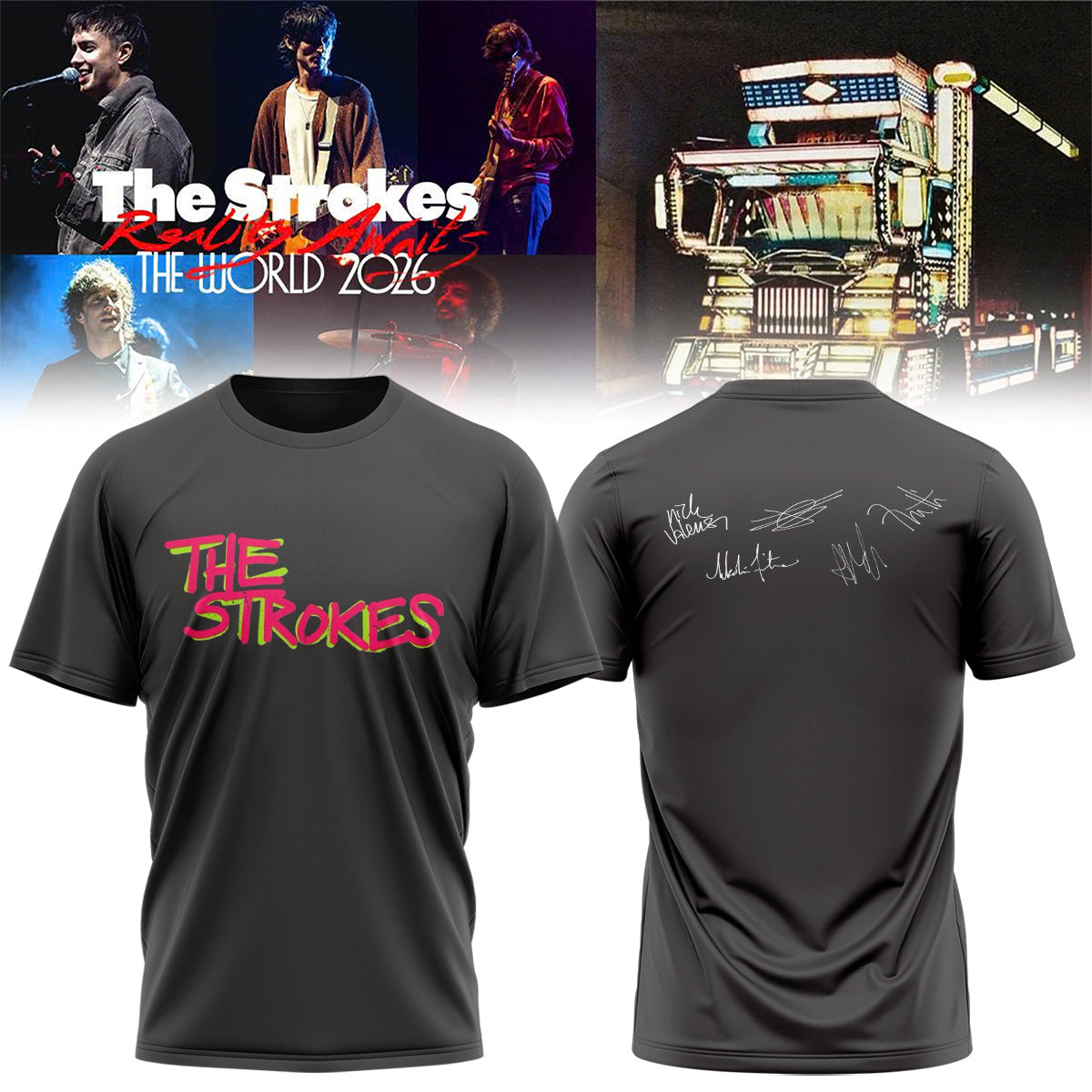 ,,.The Strokes Reality Awaits World Tour 2026 Limited Edition Signature – Tshirt