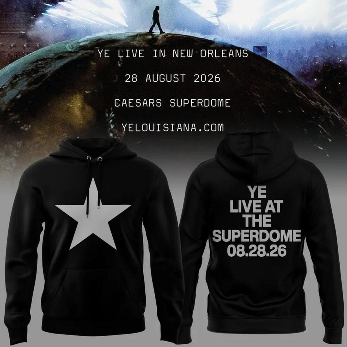 Ye Live At The Superdome Tour 2026 Pullover Hoodie