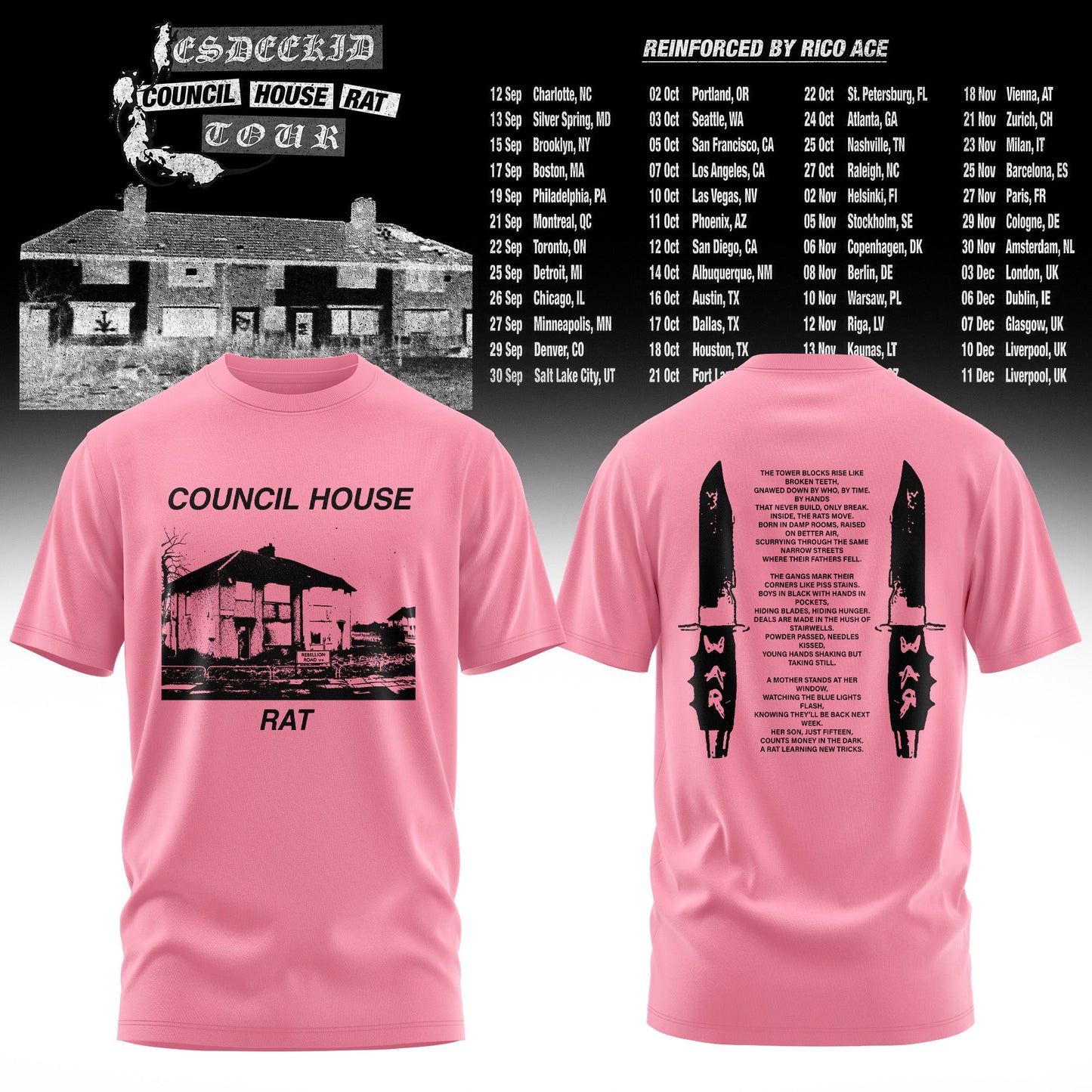 Council House Rat Tour Vintage Washed Graphic Tee