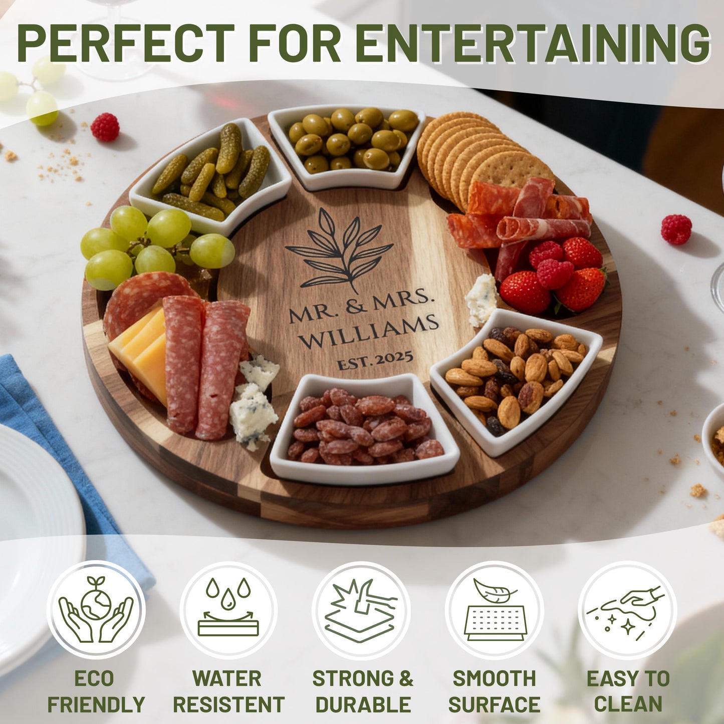 Personalized Home Sweet Home Charcuterie Board, Custom Engraved Wedding Gift, Housewarming, Anniversary, Unique Cheese Board with Knives