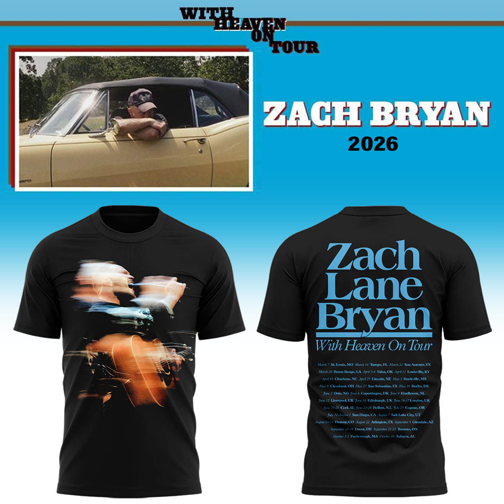 02.06. Zach Bryan - With Heaven On Tour 2026 T-Shirt