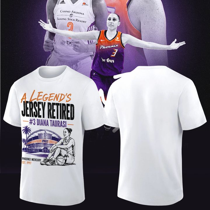 1. Unisex Diana Taurasi White Phoenix Mercury 20 Years 1 Team Portrait T-Shirt