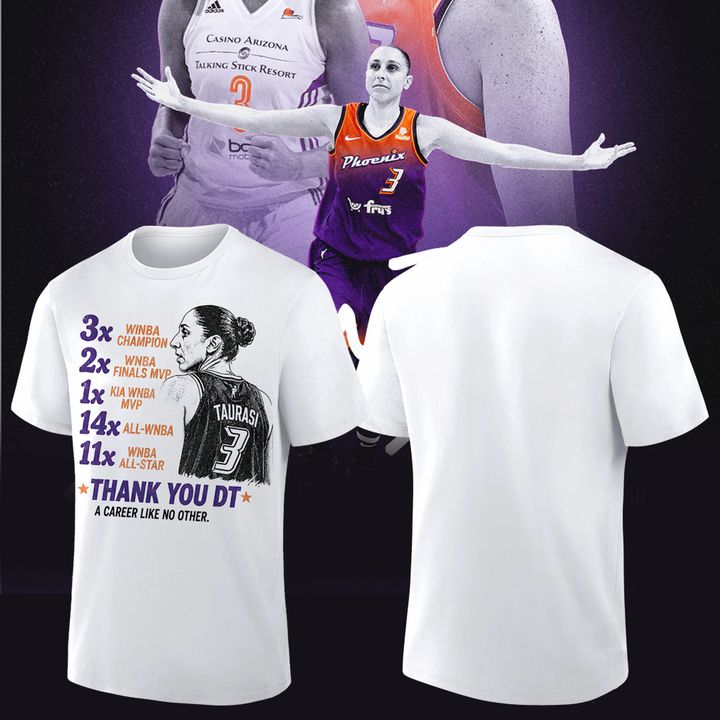 2. Unisex Diana Taurasi White Phoenix Mercury 20 Years 1 Team Portrait T-Shirt