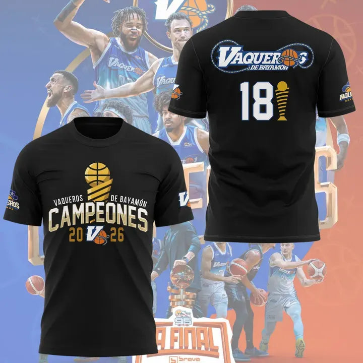 Limited Edition Vaqueros de Bayamón 2026 – Camiseta Conmemorativa de Campeones Shirt