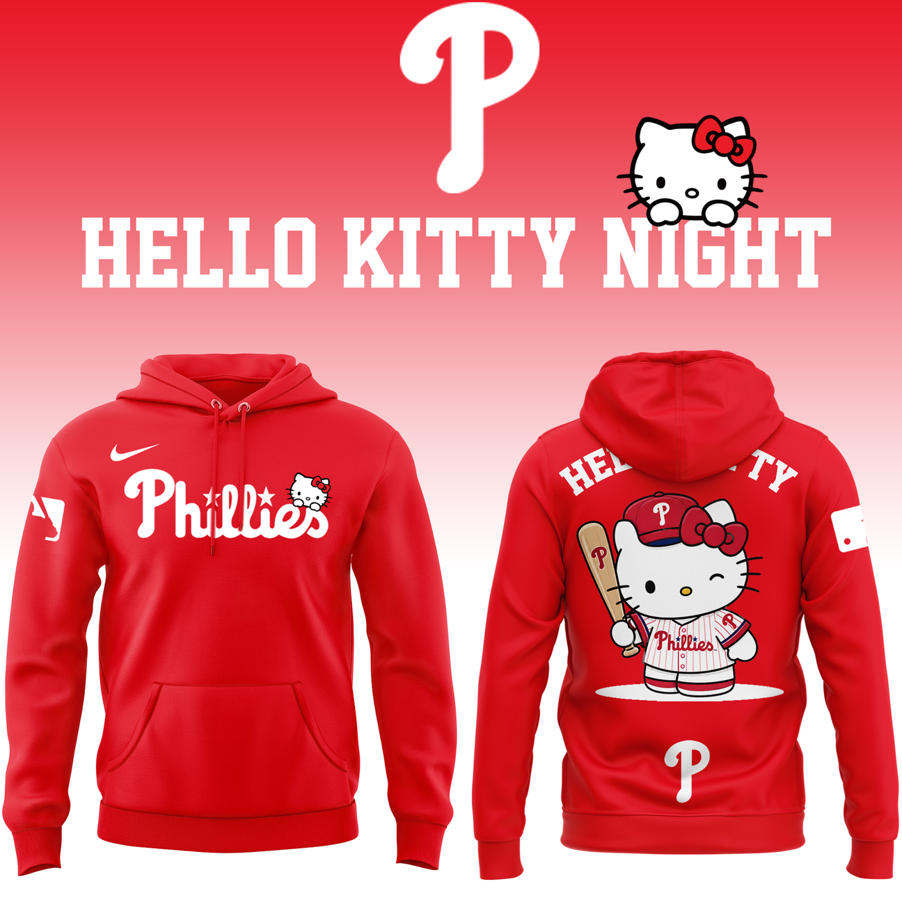 Philadelphia Phillies Hello Kitty 2026 Theme Night hoodie