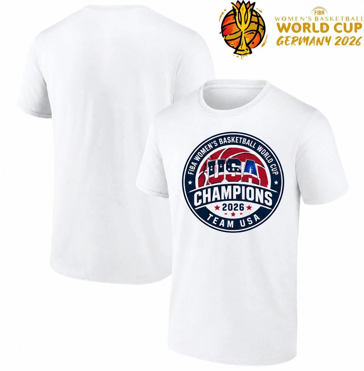 FIBA Womens Basketball World Cup USA Champions 2026 Team USA T-Shirt