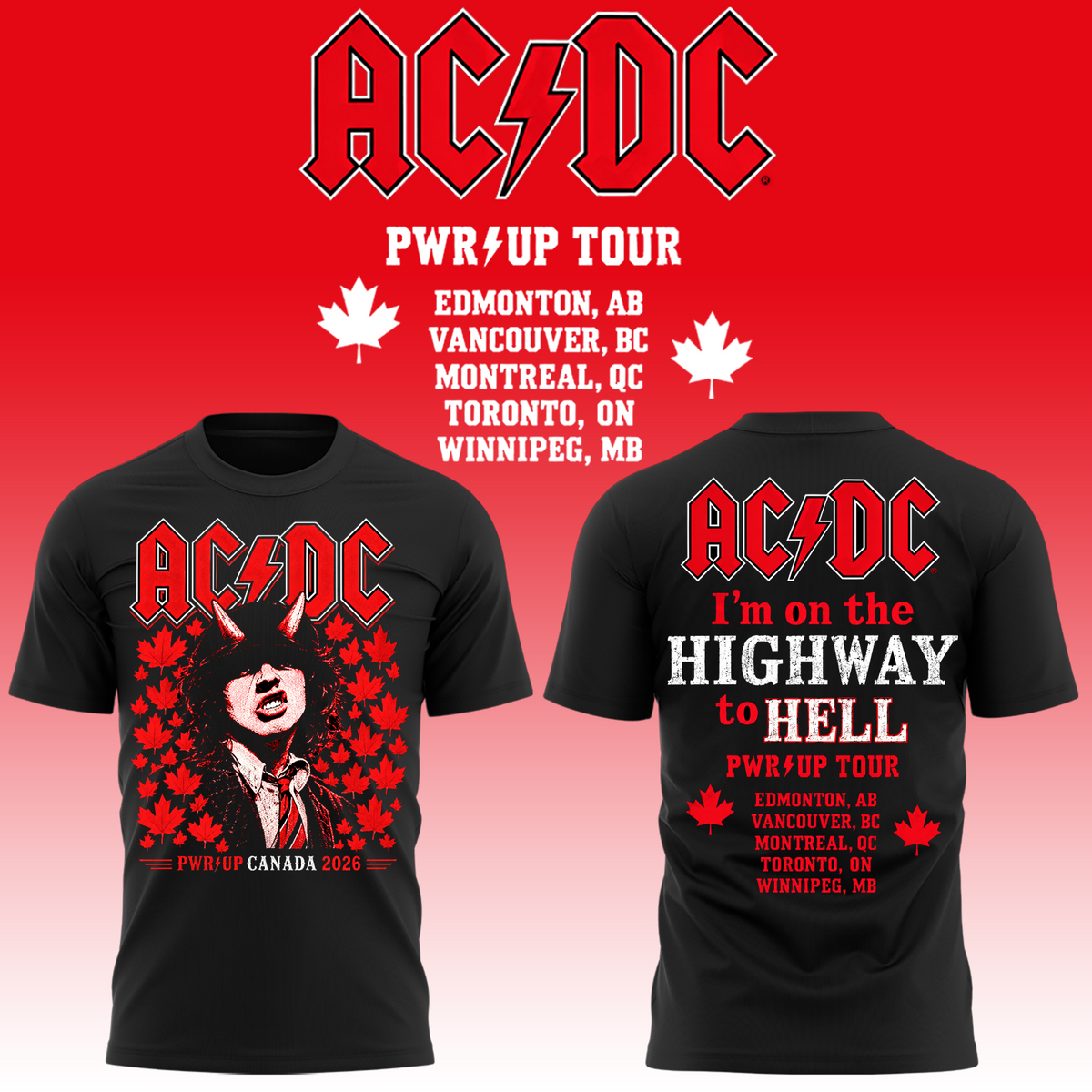 AC/DC Highway to Hell PWR UP Tour 2026 Limited Edition T-Shirt