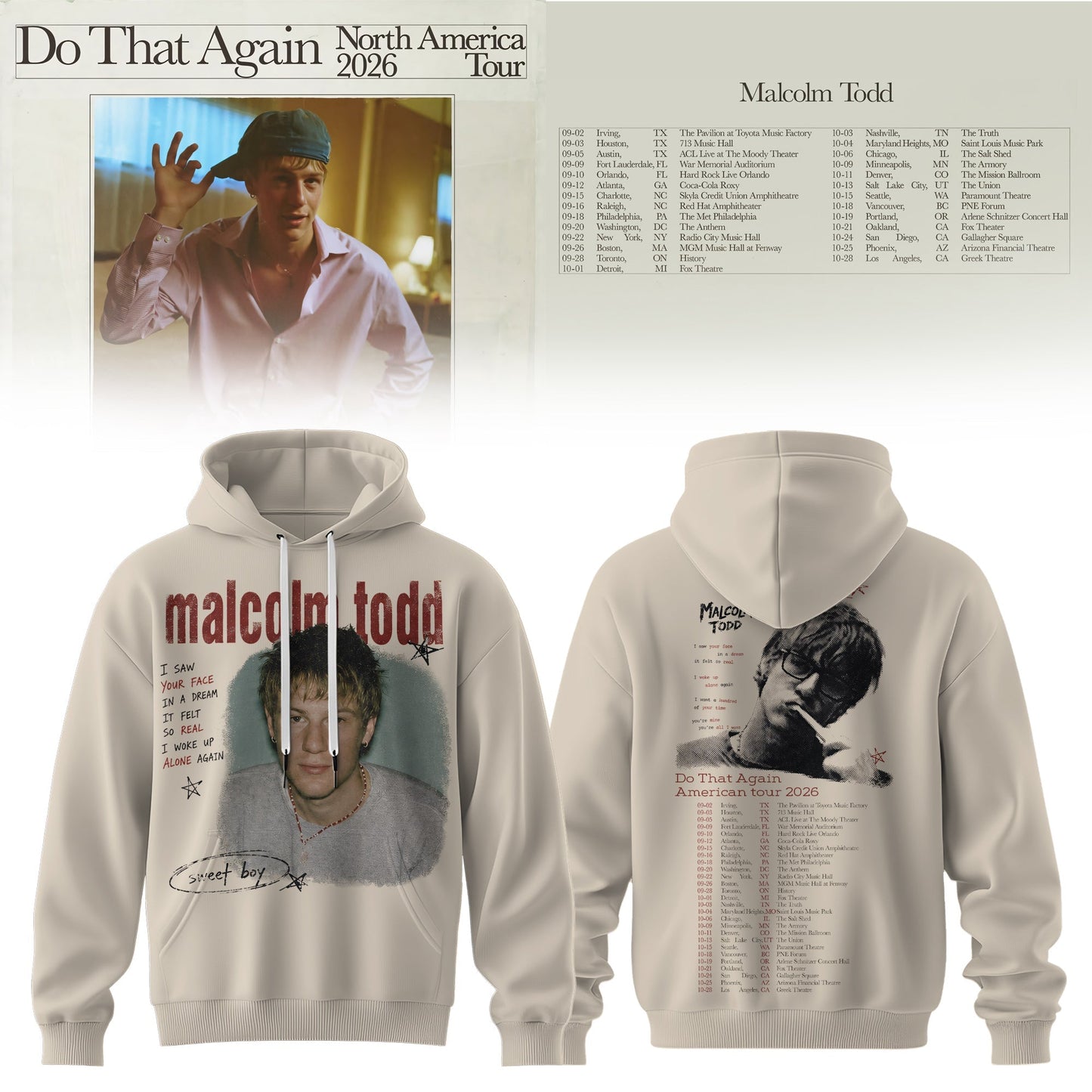 MALCOLM TODD – DO THAT AGAIN NORTH AMERICA TOUR HOODIE