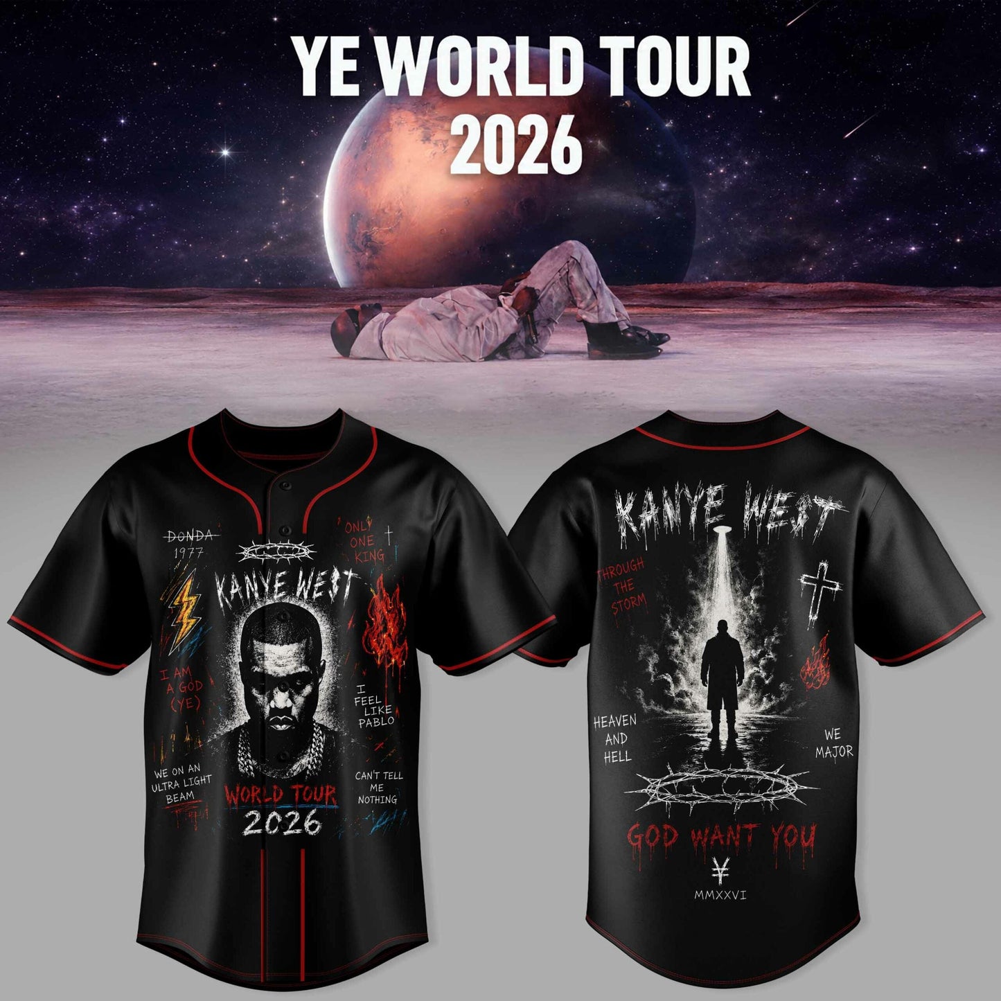 Bully Live Concert Tour 2026 Premium 3D Baseball Jersey – Classic Edition