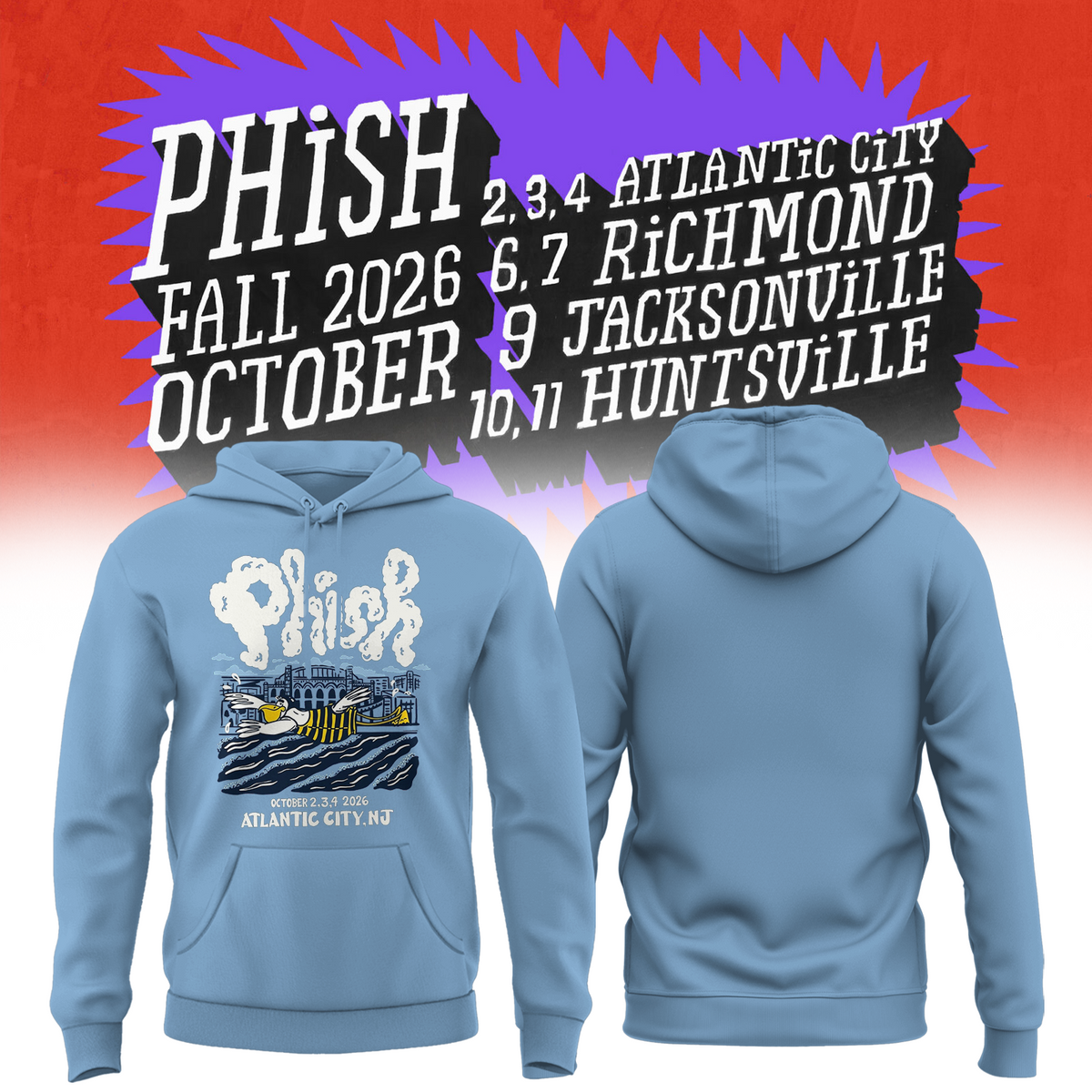 Phish Dry Goods Atlantic City NJ 2026 Limited Edition Shirt Live At Boardwalk Hall On October 2 3 4 2026