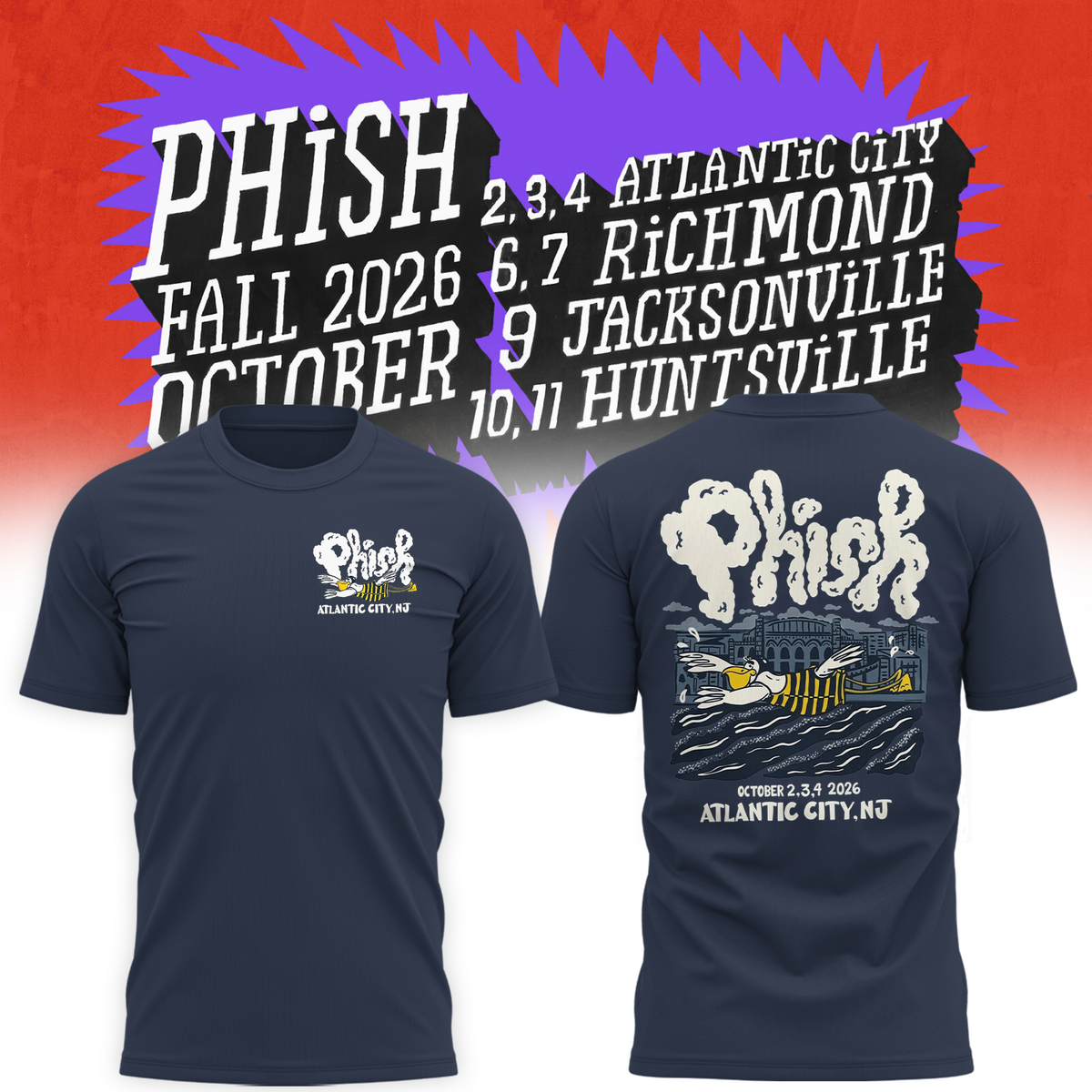 Phish Dry Goods Atlantic City NJ 2026 Limited Edition Shirt Live At Boardwalk Hall On October 2 3 4 2026