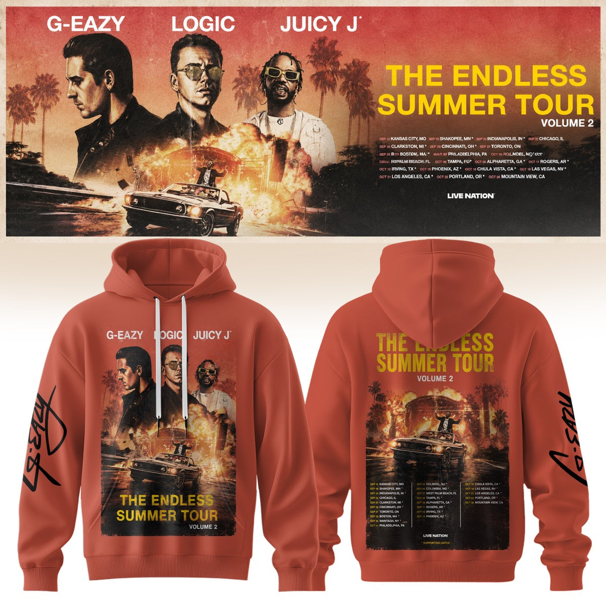 GEZY The Endless Summer Tour Graphic Hoodie 3D AOP V13
